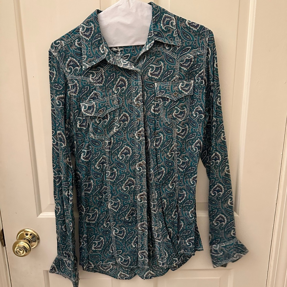 Rock 47 by Wrangler paisley print button down shirt